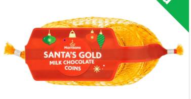 Morrisons Santa's Gold Milk Chocolate Coins (62g)