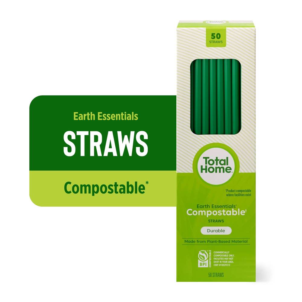 Total Home Earth Essentials Compostable Straws