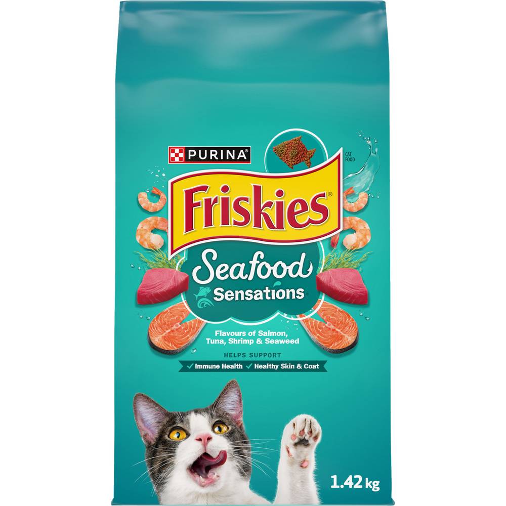 Friskies Seafood Sensations Dry Cat Food, Assorted (1.42 kg)