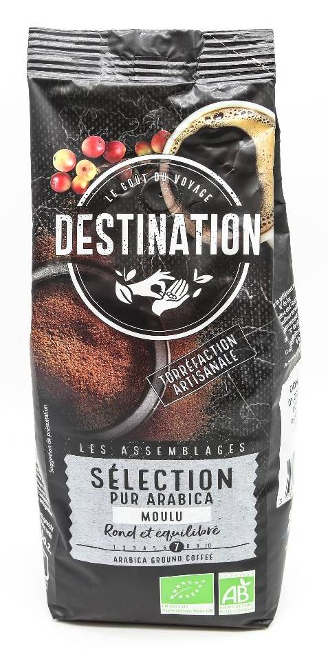 Cafe 100% arabica moulu 500g  - DESTINATION - BIO
