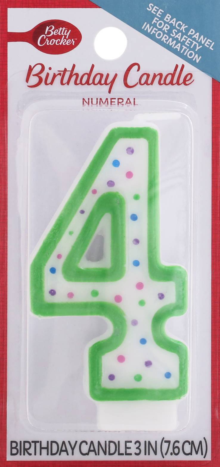 Betty Crocker 4 Numeral Birthday Candle