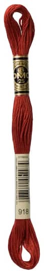 DMC Six Strand Cotton Embroidery Floss Thread, 8.7 yd, Red
