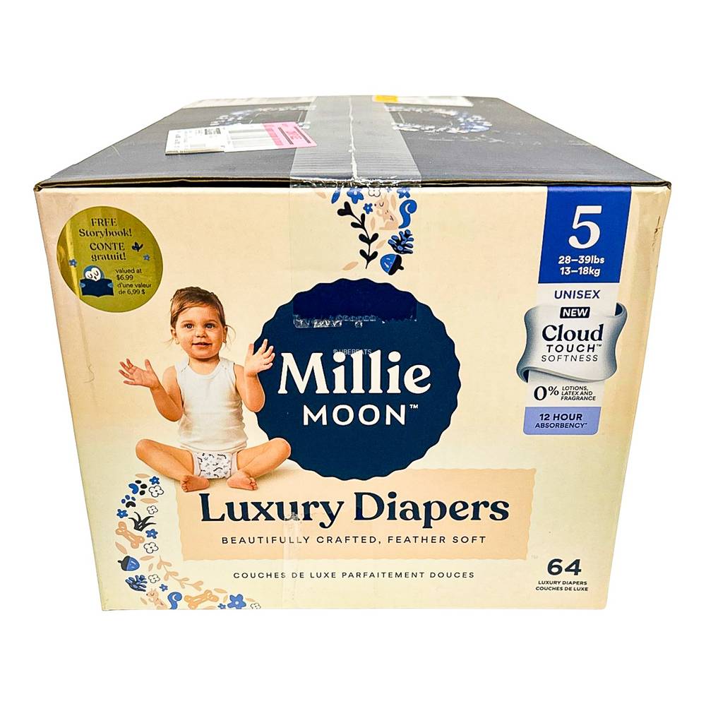 Millie Moon Cloud Touch Softness Luxury Diapers, 5 (64 ct)