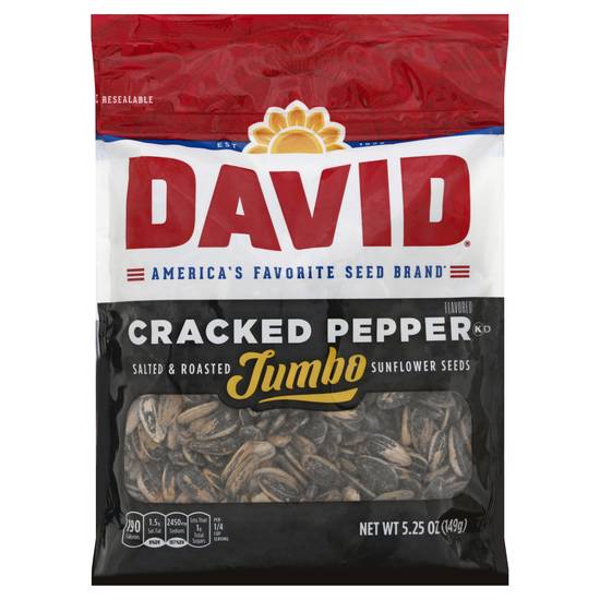 David Jumbo Sunflower Seeds Cracked Pepper Flavor (5.25 oz)