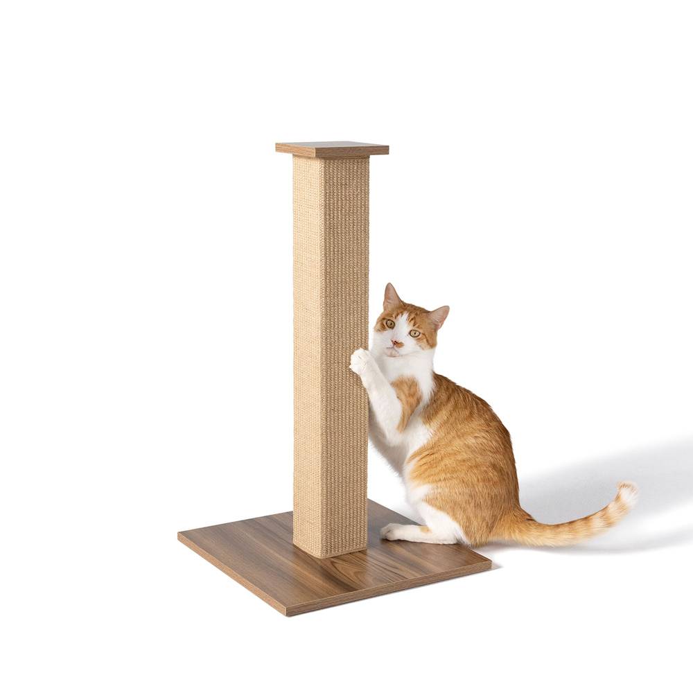Whisker City® Sisal Cat Scratching Post (Color: Brown, Size: 15.75\"L X 15.75\"W X 28\"H)