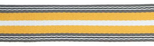 1.5" Yellow & Gray Stripes Belting Ribbon By Celebrate It