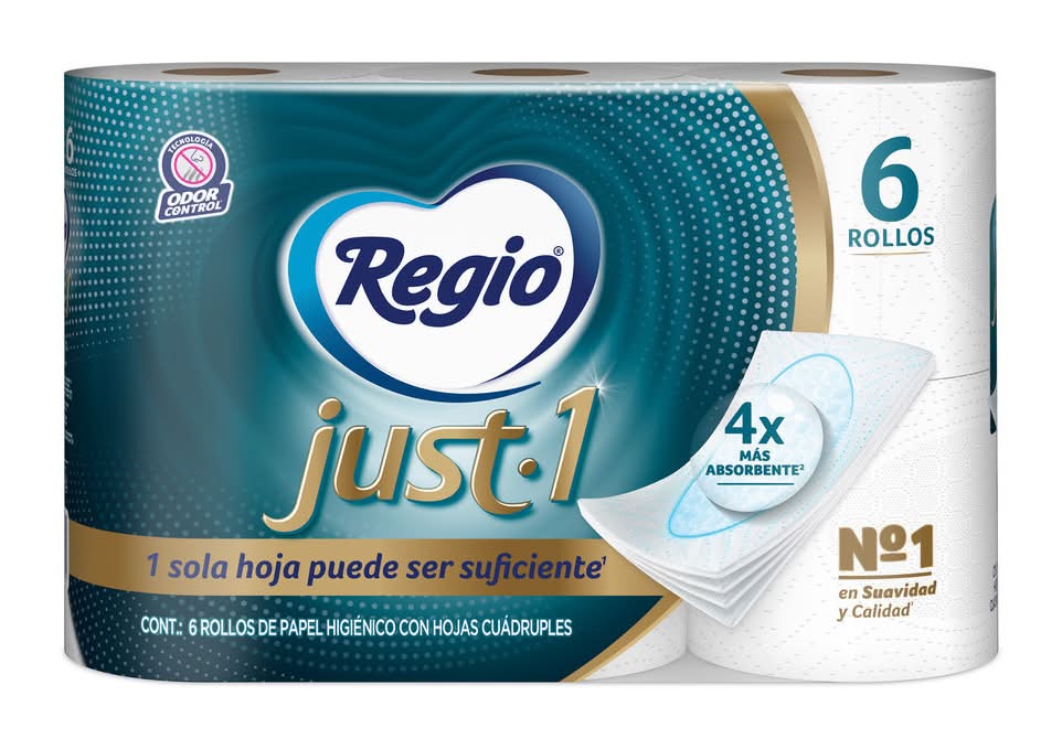 Regio · Just 1 papel higiénico (6 un)
