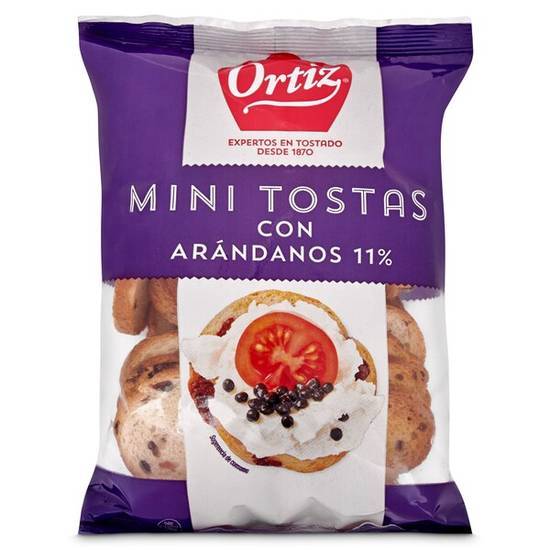 Mini Biscotes con Arándanos Ortiz en Bolsa (90 g)