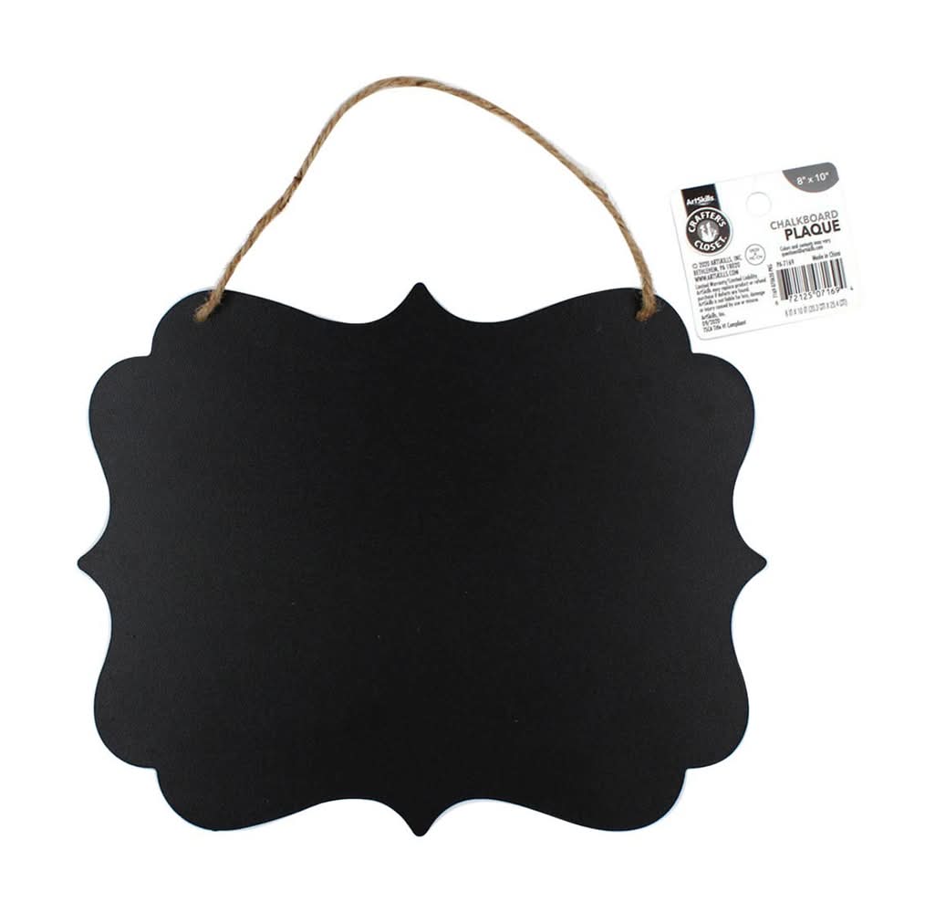 Crafter'S Closet 8" X 10" Decorative Edge Hanging Chalkboard Plaque Sign With String Hanger