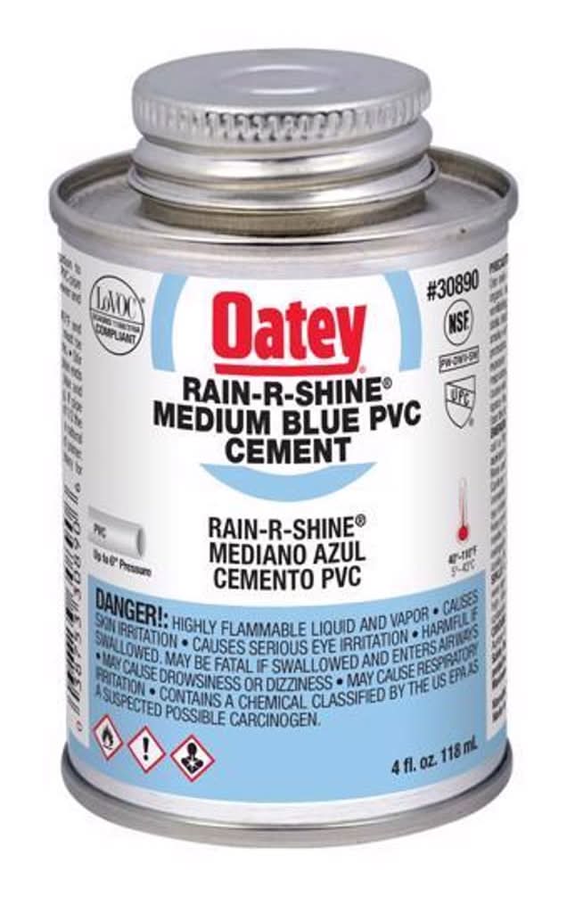 Oatey Rain-R-Shine Blue Cement For Pvc 4 Oz