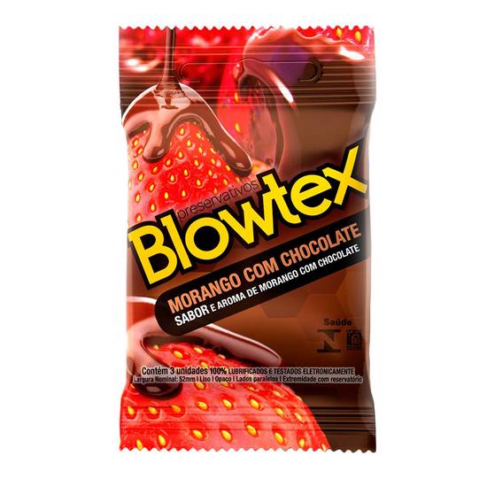 Blowtex preservativo morango com chocolate (3 unidades)