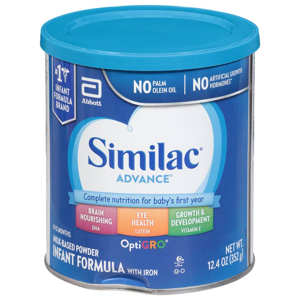 Similac Advance Optigro Infant Formula Milk-Based Powder (12.4 oz)