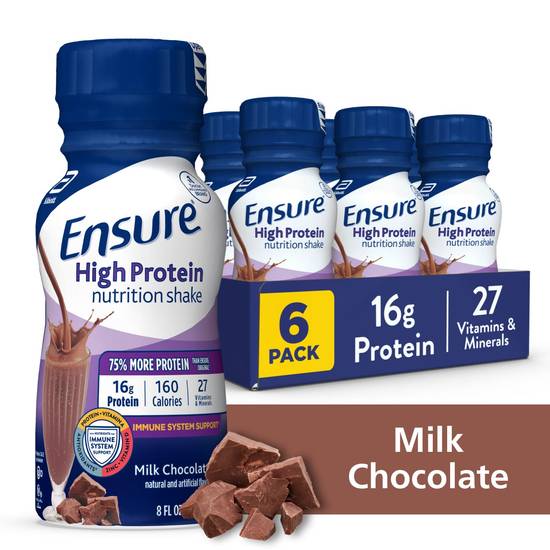 Ensure High Protein Nutrition Shake Milk Chocolate Ready-to-Drink 8 fl oz, 6CT