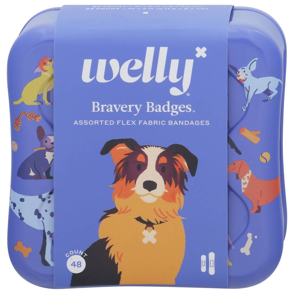 Welly Bravery Badges Assorted Flex Fabric Bandages (48 ct)