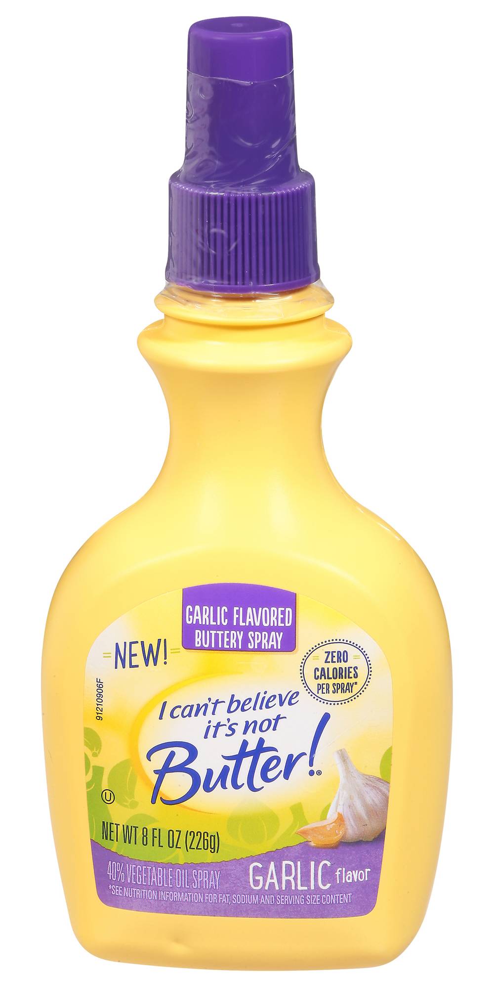 I Can't Believe It's Not Butter! Vegetable Oil Buttery Spray, Garlic Flavor (8 fl oz)
