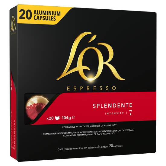L'or - Café capsules compatibles nespresso splendente intensité 7 (20 pièces, 100 g)