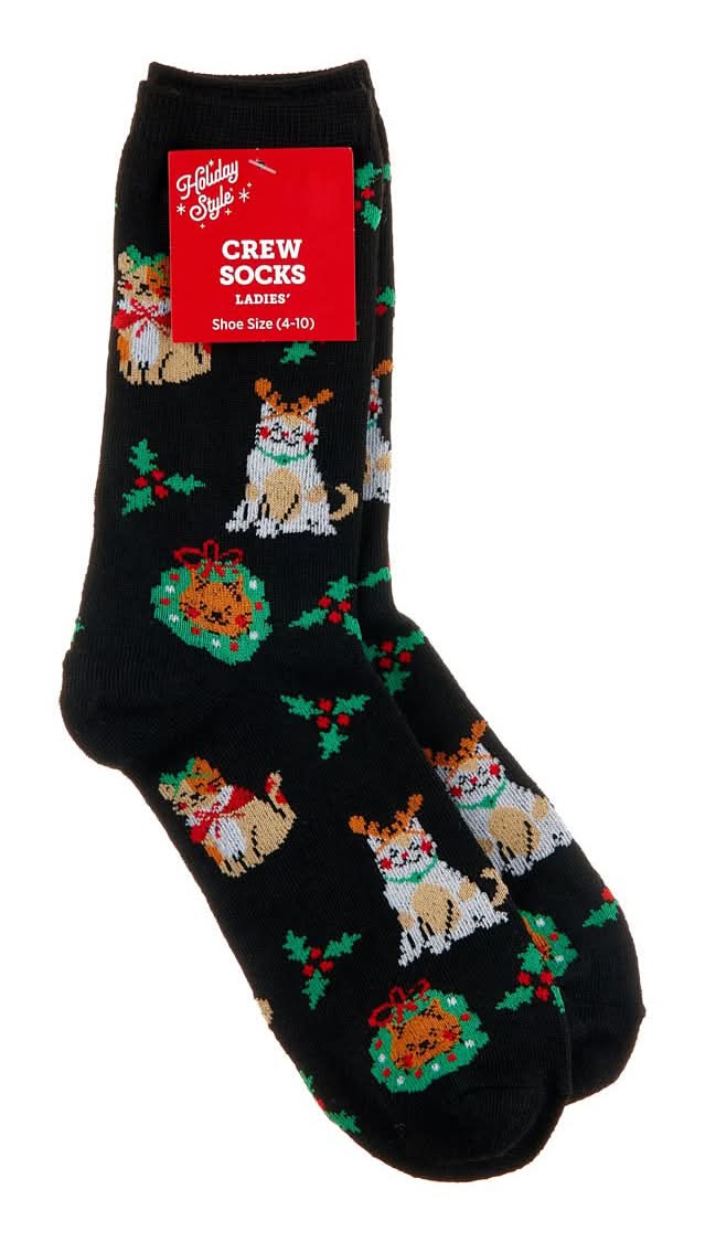 Holiday Style Ladies' Printed Socks Assorted