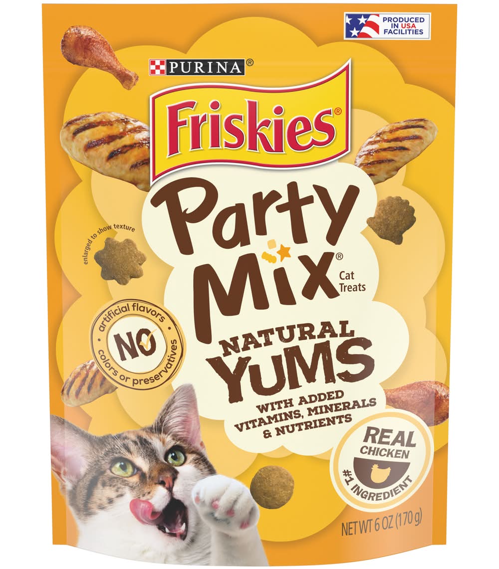 Purina Friskies Party Mix Natural Yums With Chicken Cat Treats (6 oz)