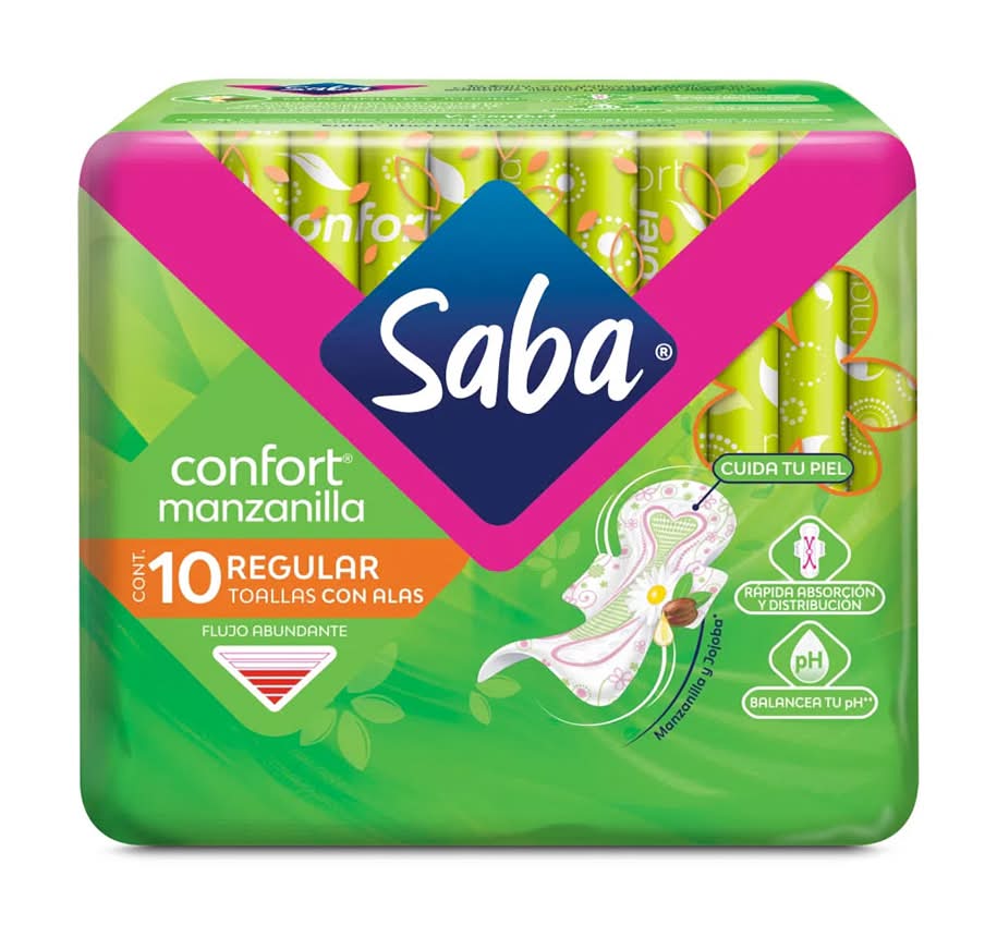 Saba · Confort manzanilla toalla regular con alas (10 un)