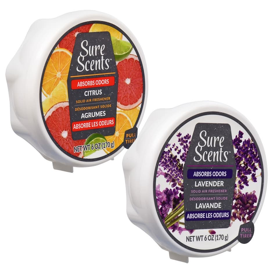 Sure Scents Solid Absorbing Gel Air Fresheners, Citrus-Lavender (2 x 6 oz)