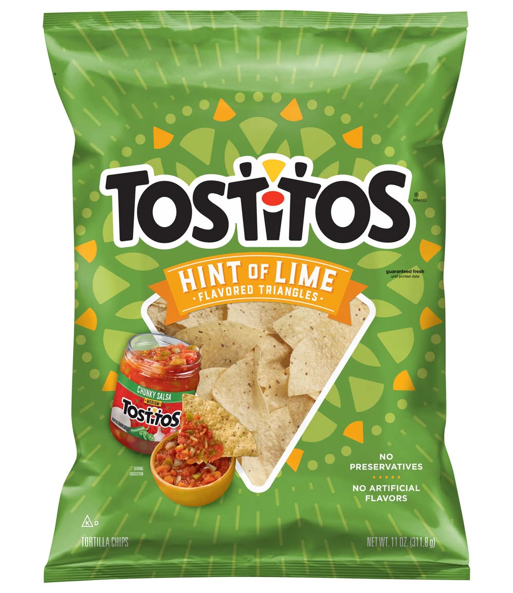 Tostitos Flavored Tortilla Chips, Hint Of Lime (11 oz)