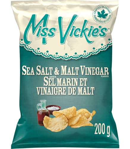 Miss vickie's croustilles cuites à la marmite - kettle cooked potato chips (sel marin & vinaigre de malt)