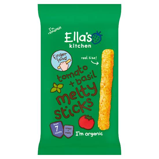 Ella's Kitchen Organic Tomato and Basil Melty Sticks Baby Snack 7+ Months (16g)