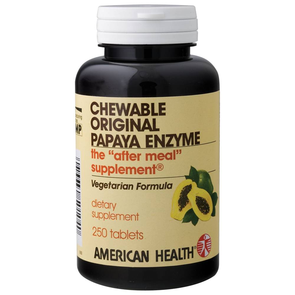 American Health Chewable Enzyme the After Meal Supplement, Papaya (250 ct)