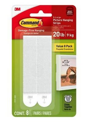 Command Heavy Weight Picture Hanging Strips, XLarge (8 ct)