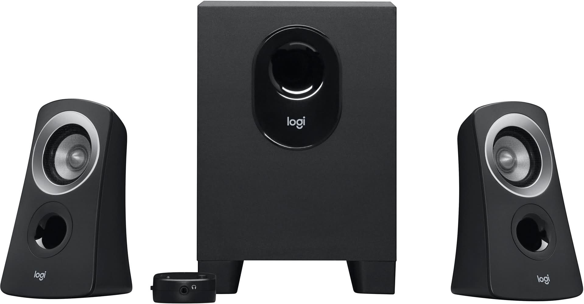 Logitech - Z313 2.1-Channel Speaker System (3-Piece) for PC - Black/Silver