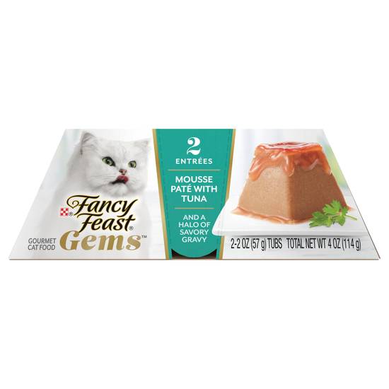 Fancy Feast Purina Gems Mousse Pate With Tuna and Halo Of Savory Gravy Cat Food (tuna)