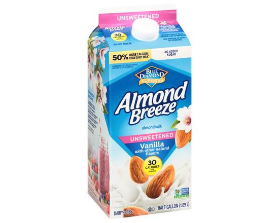 Almond Breeze · Unsweetened Vanilla Almondmilk (1/2 gal)