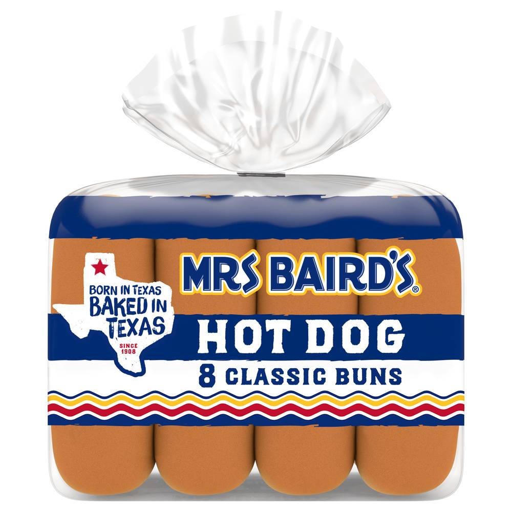 Mrs Baird's Hot Dog Classic Buns