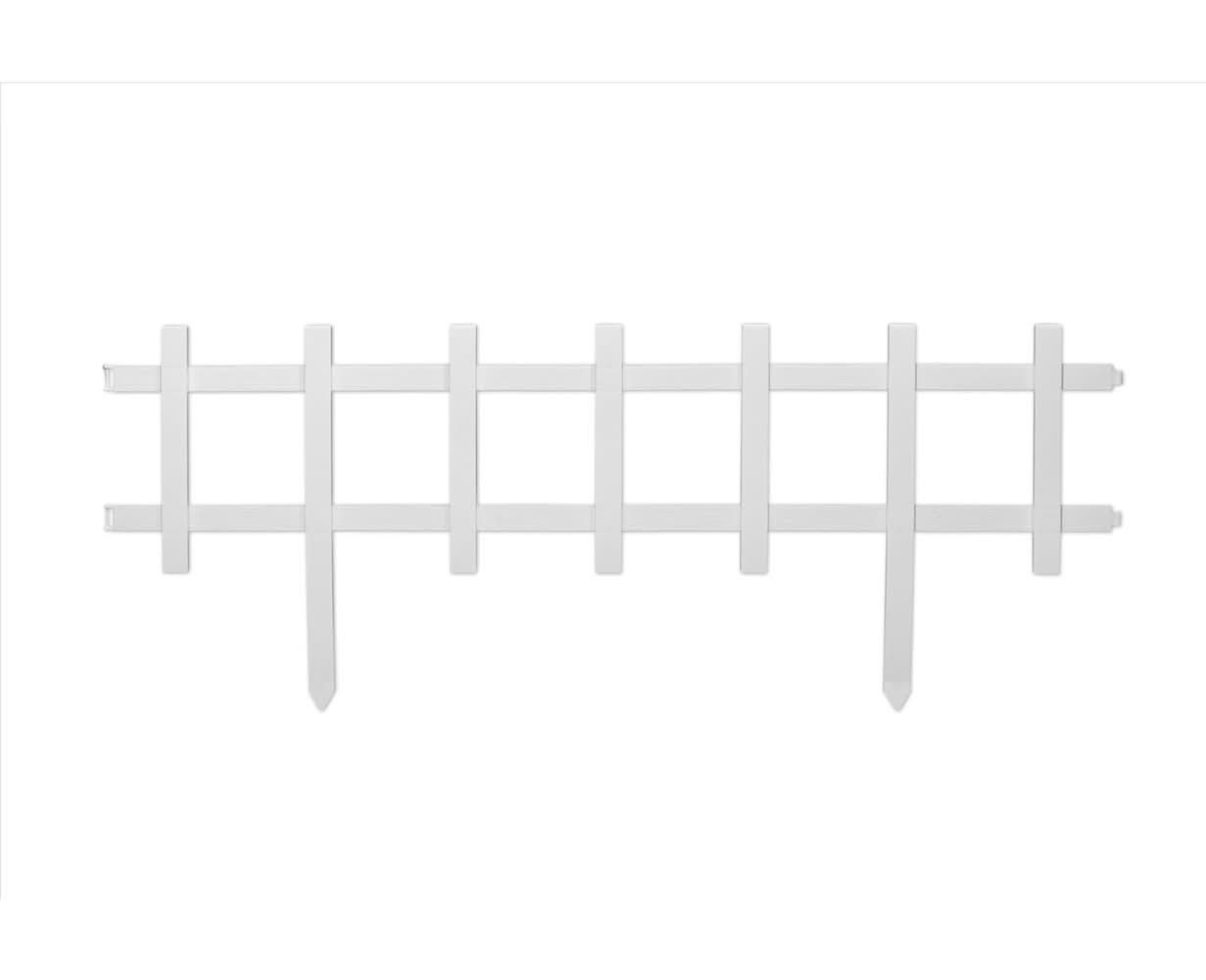 Master Mark Cape Cod Fence 33 In. L X 13.5 In. H Plastic White Decorative Garden Border