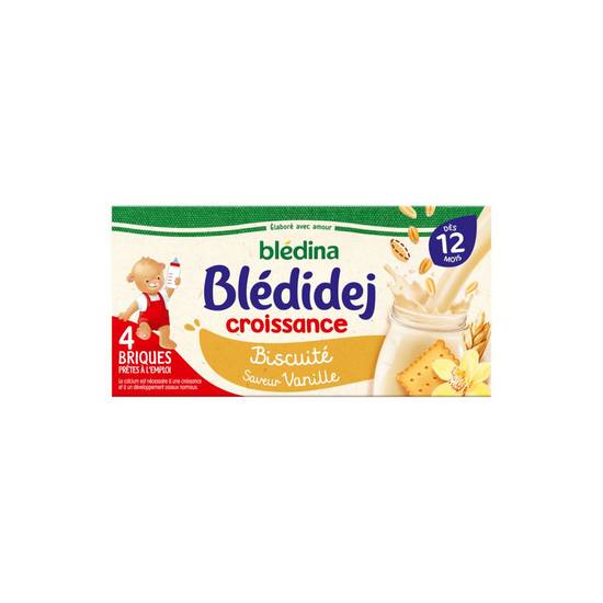 Lait aux céréales lactées saveur vanille Bledina 4x250ml