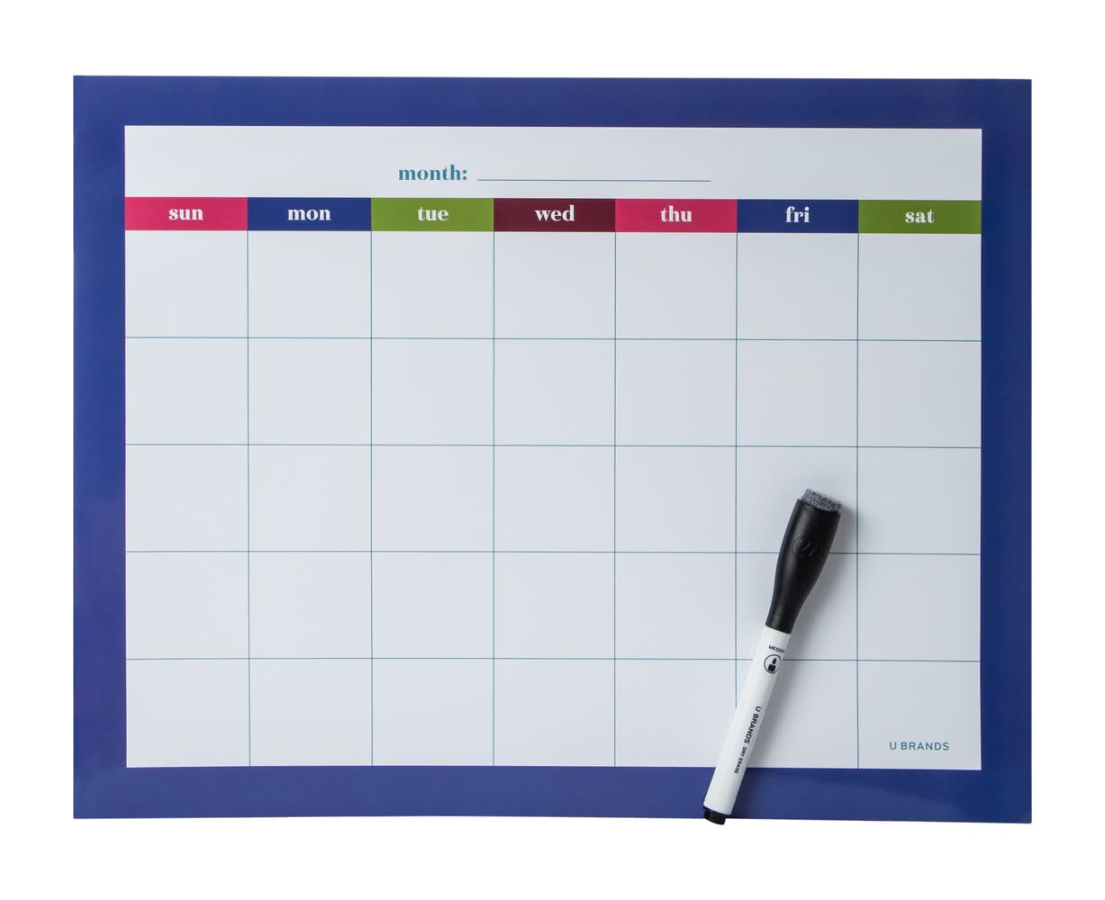Magnetic Planner Dry Erase Calendar 11inx14in Purple