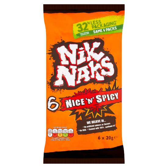 Nik Naks Nice 'N' Spicy Multipack Crisps ( 6 ct )
