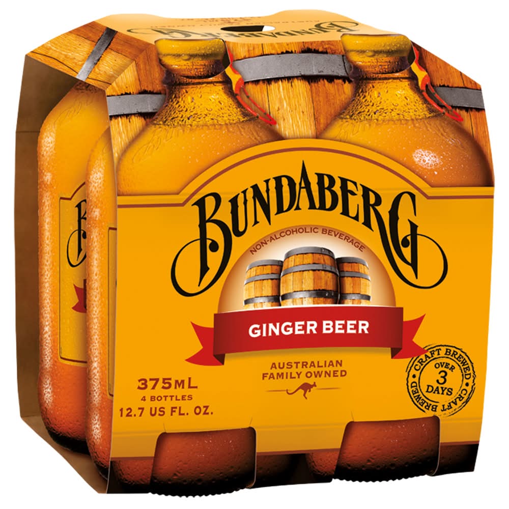 Bundaberg Non Alcoholic Ginger Beer (4 x 12.68 fl oz)