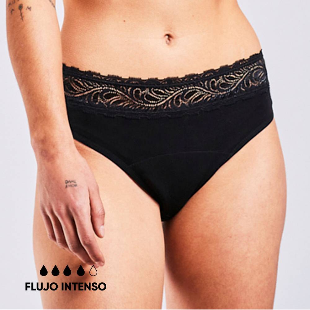 Bloodygreen · Pantaleta menstrual flujo intenso - s - Negro