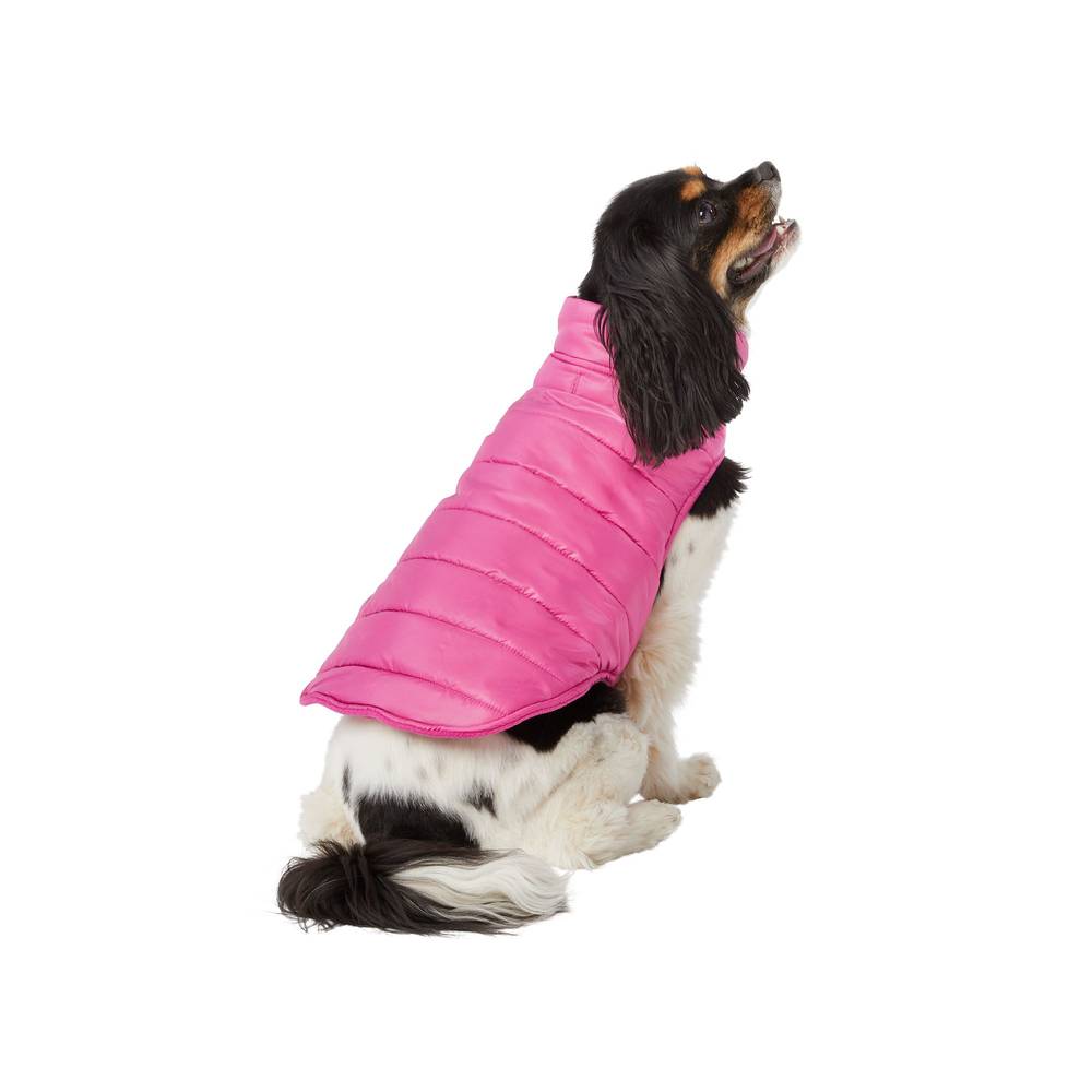 Top Paw® Value Puffer Dog Jacket (Color: Pink, Size: Large)