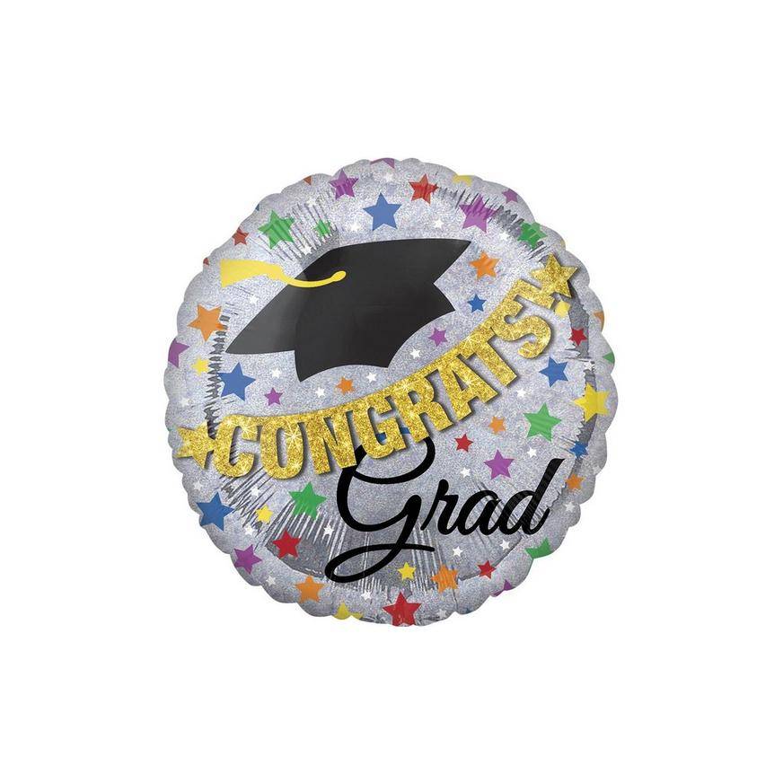 Uninflated Prismatic Graduation Balloon with Banner - Giant, 31in