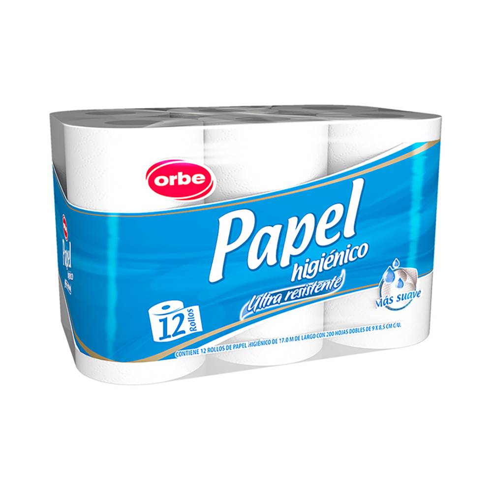 Orbe · Papel higiénico ultra resistente (12 un)