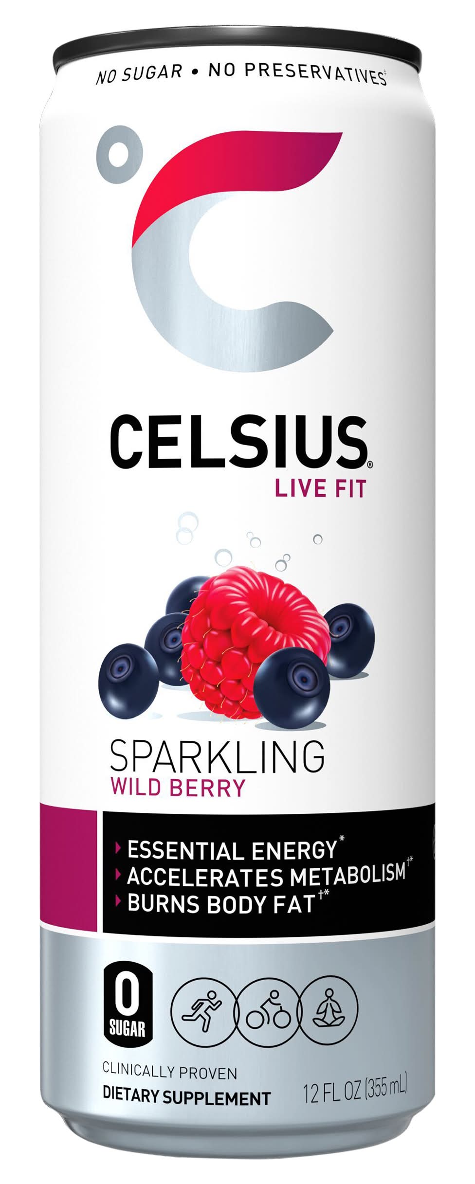 Celsius Live Fit Sparkling Energy Drink, Wild Berry (12 fl oz)