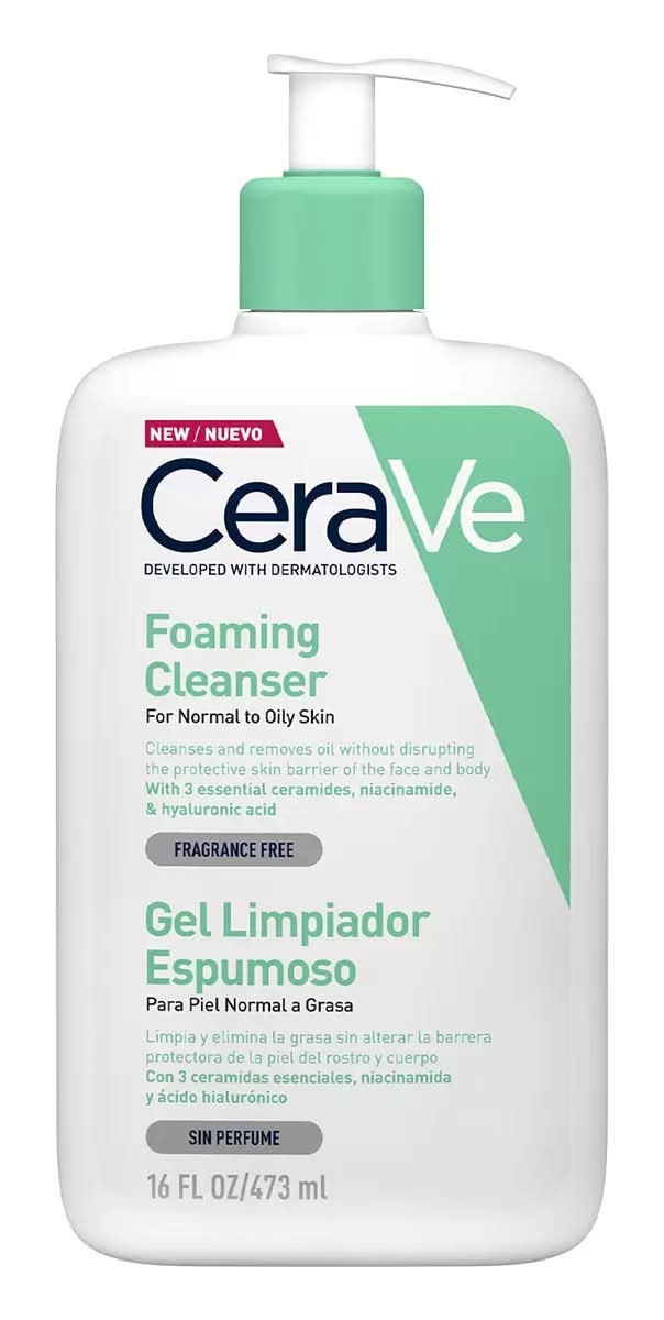 CeraVe · Gel limpiador espumoso sin fragancia (473 ml)