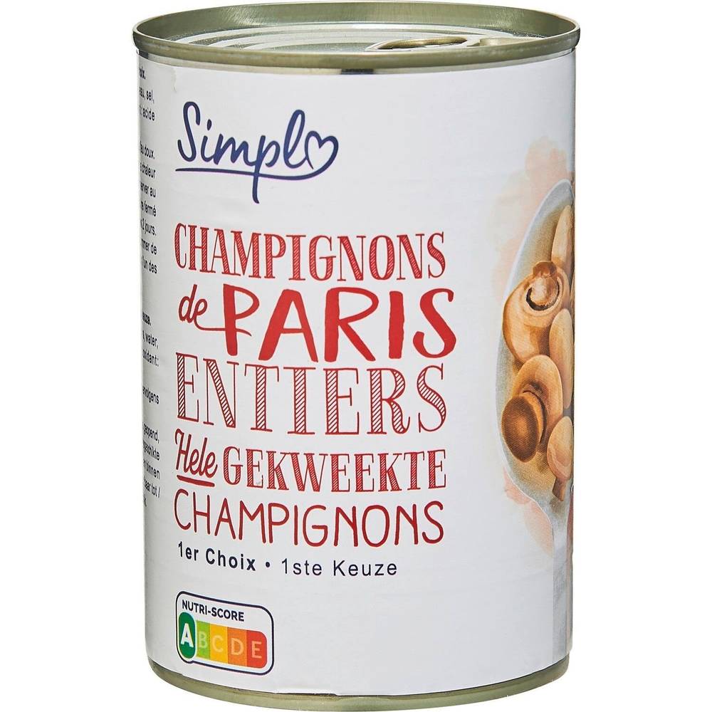 Simpl - Champignons de paris entiers 1er choix (230g)