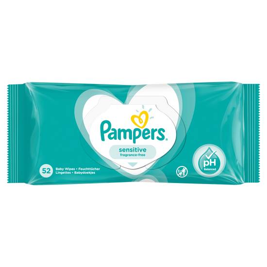 Pampers - Sensitive lingettes bébé, 52 pcs