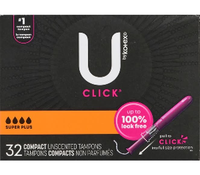 U by Kotex Click Compact Super Plus Tampons (32 ct)