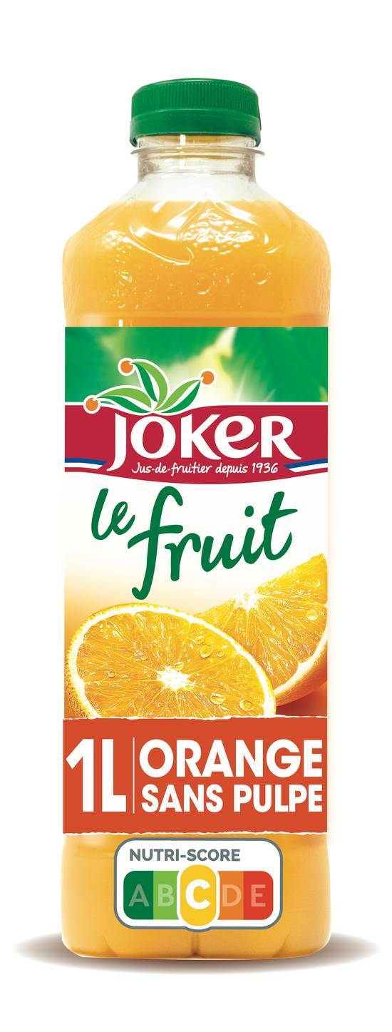 Joker jus d'orange sans pulpe sans sucres ajoutés (1l)