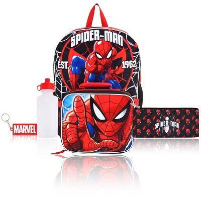 Marvel Kids' 5pc 16" Backpack Set with Lunch Bag - Spider-Man