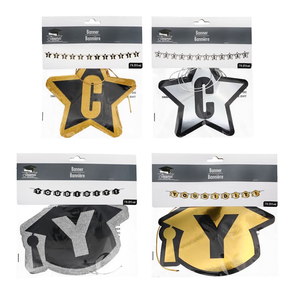 Seasonal Collection Graduation Banners, Assorted Designs, 1-ct.